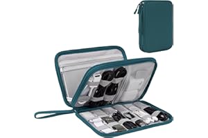 ARAE Organizer Valigia per Accessori da Viaggio, Porta Cavi da Viaggio Doppio Strato con Grande Capacità per Cavi, Carte, Caricatori, Cuffie - Gadget Tech Utile per Viaggio e Zaino, L, Verde scuro