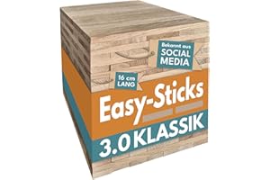 Bastelholz Eiche Easy-Sticks 3.0 16 cm Eiche – 160 Stück – OHNE Klebeband – Hölzchen für DIY Projekte und Deko – Hölzer zum Bauen und Verkleiden