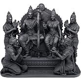 MurtiHome Ram Darbar Idol, UV Resin, Black, 8 cm Tall | Ayodhya Mandir Ramdarbar Murti, Sitting Pose, Abhaya Mudra, Small, Ad