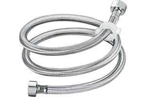 ZORVIXAL 1 Stück 304 Edelstahl Flexschlauch, 150cm Flex Schlauch Armatur, Panzerschlauch 1/2 Zoll, Flexibler Verbindungsschlauch, Wasserhahn Schlauch Verlängerung, 304 Edelstahl Anschlussschlauch Armatur