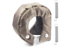 Rustark 3Pcs T3 Turbo Blanket Titanium Heat Shield Blanket FireShield Turbo Blanket Turbocharger Heat Shield Cover with Fastener Springs