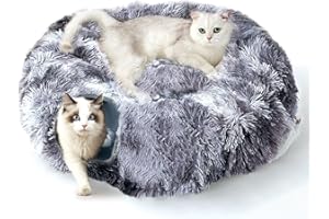 FURRYPAWS 3-in-1 Cat Tunnel with Bed - 160cm Convertible (S/C/Round), Breathable, Sturdy Metal Frame, Foldable for Indoor Cats/Rabbits/Small Dogs