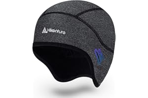 HIKENTURE Bonnet de vélo d'hiver - Chaud et Coupe-Vent - Confortable - sous-Casque pour Casque de vélo, Casque de Ski, vélo de Course, VTT - Léger - avec ou sans Trou pour Lunettes