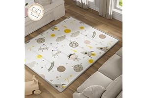 Lertantri 150x180cm Spielmatte Schadstofffrei, Krabbelmatte Baby Faltbar, Faltbar mit Tragetasche, Krabbeldecke für Baby, Wasserfest und Leicht zu Reinigen Krabbelmatte, Kantenverstärkung Matte