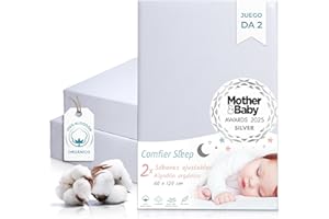 COMFIER SLEEP Sabanas Cuna 60x120 Algodon – 100% Orgánico Completamente Natural Gray Bajera Cuna 60x120 cm Ajustable Y Transpirable – Juego De 2 Sabanas Minicuna Suaves para Bebé