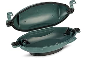 REV Sejf kablowy – wodoszczelna skrzynka na kable do ochrony przed wilgocią i deszczem - idealna do przedłużaczy, wtyczek i złączek. Z nawijaczem kabli i odciążeniem, IP44, zielony