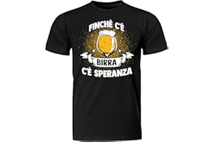 My Digital Print T-Shirt Maglietta Uomo Divertente, Finchè c'è Birra c'è Speranza, Frasi Comica Estate