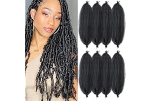 Lianlian 24 inch Pre-Separated Springy Afro Twist Hair 8 Packs spring twist hair for marley twist braiding hair Pre-fluffed Afro Kinky curly Marley braiding Hair Extensions(24 Inch,1B)