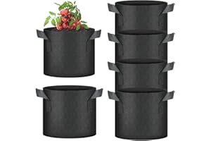 HBSFBH Sac de Plantation, 6pcs Tissu Non-tissé Sac de Plantation, 12L Sacs de culture pour plantes, Sac à Plantes en Non Tissé, Sac de Plantation de Pommes de Terre, pour Fleurs, Pommes de Terre, Tomates