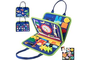 WEIGUDOC Kids Busy Board, Giocattoli Educativi per Neonati e Ragazze 1-3 Anni Busy Board, Giochi Regalo per Bambini per Bambini 1-5 Anni Tabella Delle Attività Per Bambini Tutorial Sulle Abilità Motorie(Blue)