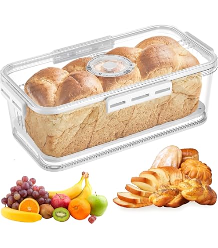 Contenitore Per Pane Ermetico In PET Con Valvola Aria – 32,5x17,5x15,3 Cm, Grigio - 3