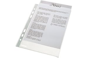 ‎ESSELTE Esselte Prospekthüllen-Set, 100 Stück, A5 Format mit Universal-Lochung, Farblos mit matter Oberfläche, 0,043 mm PP-Folie, 23782