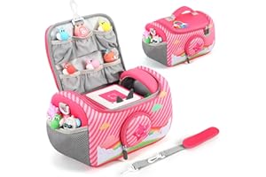 Jaffzora Étui de Transport pour kit de démarrage Toniebox 1&2, Sac de Transport Compatible avec Les Personnages Tonies Figures, écouteurs et Accessoires, Rose, Organiseur de Sac