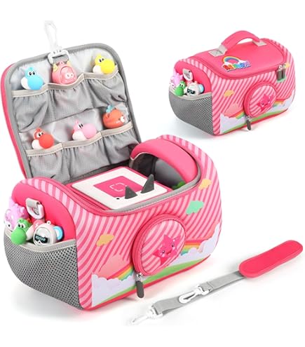 Housse Toniebox 2 Sac De Transport Spécialement Conçu Pour La Toniebox, Pour Transporter Et Protéger Le Kit De Démarrage Tonie Et Les Accessoires, Peut Contenir 20 à 30 Poupées Numériques Tonie (rose