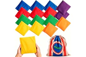 JOYIN 16-pack bönsäckar i nylon, 12 cm (4,7 tum), väderbeständiga, roliga sporter, utomhus, familjespel, bönpåse, kasta, karneval, leksak, bönpåse, kastspel, festspel för barn och vuxna