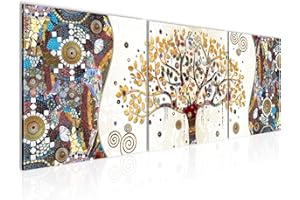 Runa Art - Cuadros Gustav Klimt Árbol De La Vida 120 x 40 cm Cuadro in Lienzo no Tejido Vistoso Moderno Decoración de Pared 004633a