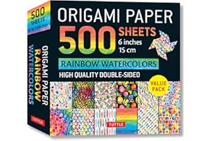 Origami Paper 500 sheets Rainbow Watercolors 6" (15 cm): Tuttle Origami Paper: Double-Sided Origami Sheets Printed with 12 Different Designs (Instructions for 5 Projects Included)