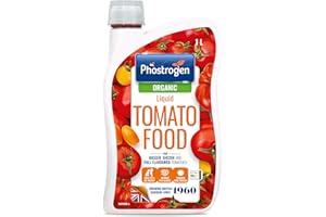 Phostrogen Organic Tomato Food, 1L - Seaweed Enriched Organic Tomato Feed - with Balanced Nutrients for Better Flavour and Bigger, Juicier Yields - Plant Nutrition - Growing Vegetables, Red