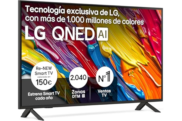 LG 50QNED84A6C - TV 50", QNED 4K, Smart TV, WebOS 25, Super Upscaling, Dolby Vision y Atmos, Alexa/Google Assistant, Negro
