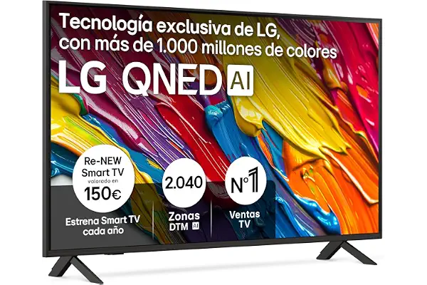 LG 50QNED84A6C - TV 50", QNED 4K, Smart TV, WebOS 25, Super Upscaling, Dolby Vision y Atmos, Alexa/Google Assistant, Negro