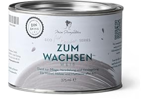 MissPompadour Wachs weiß für Möbel 375ml - Holzwachs, Möbelwachs Innen - Holzpflege, Möbelpolitur aus Bienenwachs & Carnaubawachs - Versiegelung für Kreidefarbe für Möbel - Made in Germany