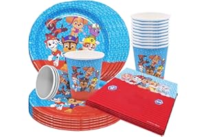 YOUYIKE 50 Stück Kindergeburtstag Besteck Set,Kindergeburtstag Party Besteck,10-Personen-Anzug,Geburtstagsparty Geschirr Dekoration,10Teller,10 Tassen, Strohhalme, Eine Packung Servietten