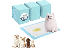 Chumix Tappetini Igienici per Cani 33x45cm 100pezzi Tappetini Assorbenti con Antiodore, Struttura 6 Strati Anti-Perdite, Traversine Cani per Cuccioli, Cani Anziani e Casi di Incontinenza