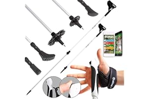 ATTRAC Bâtons de Marche Nordique en Aluminium télescopiques réglables I Y Compris Les Bracelets avec système Click & GO I Sélectionnable avec Sac