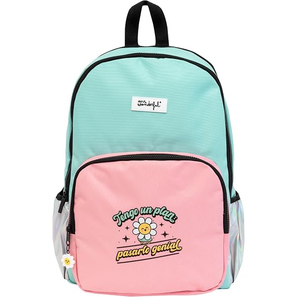 Zaino Mr. Wonderful 'Go With The Flow' In RPET Riciclato - Con Scomparto Per PC E Manici Regolabili - Colore Menta