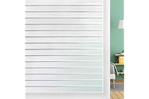 ‎DOWELL DOWELL Fensterfolie Sichtschutzfolie Fenster Sichtschutz Streifen 44.5x300cm, Selbsthaftend Blickdicht Klebefolie Milchfolie Selbstklebend Milchglasfolie Blickschutz Window Film für Bad Duschkabine