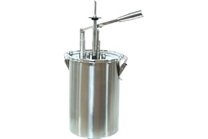 SARO PD-019 Rellenador de repostería de Acero Inoxidable, 4,5 l, para rosquillas, buñuelos y cruasanes, dosis Ajustable hasta 40 ml, con Sistema de Clic, para panadería, pastelería y Catering