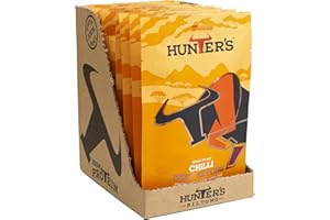Hunters Biltong – Chilli Beef Biltong, 28g Pack of 10 High Protein, low fat, Thin Tender Slices of authentic Beef Biltong, beef Jerky, MSG Free, Convenient Snack