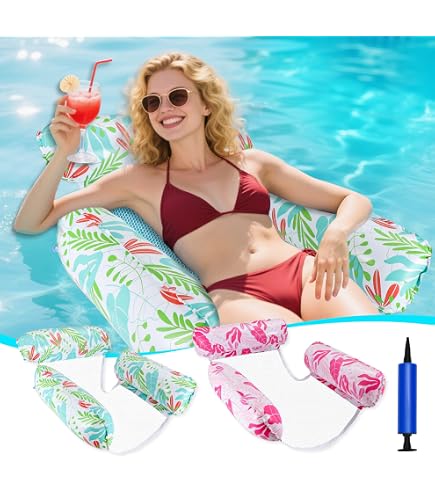 CYFIE Aufblasbare Wasserhängematte – 4-in-1 Lounge Für Pool, See & Strand, 110 Cm Durchmesser, Mit Griffen & Becherhalter, Inkl. Pumpe