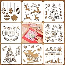 8pcs Ensembles De Pochoirs De Noël,Décoration De Bricolage | FindTheDeal