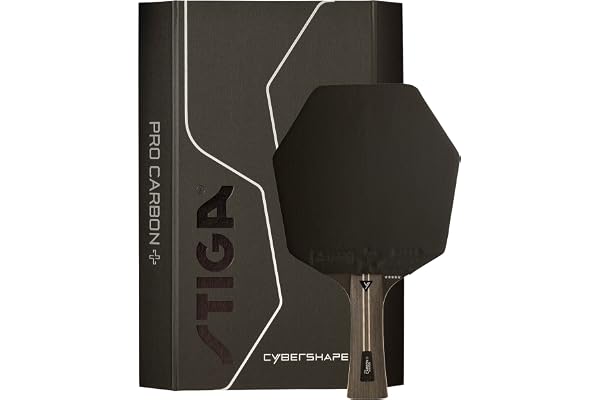 Pingisracket STIGA Pro Carbon+ Cybershape, 5-stjärnigt bordtennisracket med unik, sexkantig form för offensiva spelare