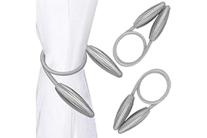 QH-Shop Hebillas para Cortinas de Europa Flexibles Cortina Tiebacks para Decoración de Ventana la Habitación Set de 2 Gris Claro