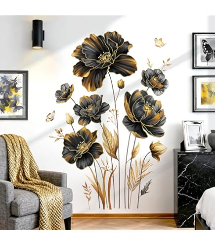 63 Adesivi Murali Fiori Carini PVC: Decorazione Floreale Stile Y2K, Rimovibili E Attaccabili - 4