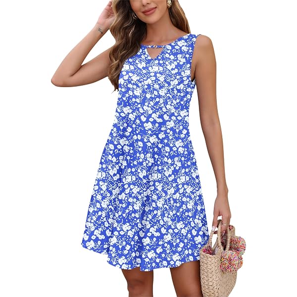 Abito Estivo Donna Dasongff Senza Maniche - Gonna Corta Casual Con Scollo A O, Chic E Leggero