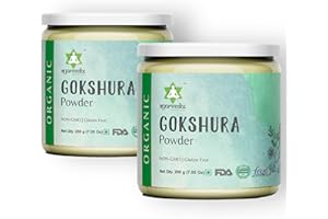 Ayurvedix Organic Gokhru/Gokshura/Tribulus Terrestris Powder | Natural | Non GMO | No added Preservative or Additives | Palleru/Nerunjil Powder 200g Pack Of 2