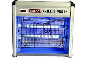 ESTHELAR SELECT Lámpara Antimosquitos Eléctrico EMIPRO 12W | Trampa UV Mata Moscas Mosquitos Avispas y Bichos | Mata Insectos Horizontal Interior y Exterior | Ideal para Hogar, Jardín, Hostelería | Cobertura 50m²