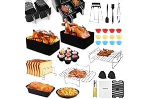 TEGOVE Accessoires Air Fryer,128pcs Accessoires Airfryer,Accessoires de friteuse à air chaud,Silicone Moule Air Fryer Accessoires,Moule Silicone Air Fryer Accessoire Air Fryer