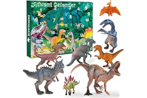 SUDATONG Advent Calendar 2025 Realistic Dinosaur Figurine Décor Xmasfor Boys and Girls, 24 Days Countdown Calendar, 24 Different Dinosaur Styles, Reusable, Christma Surprises Gift for Kids