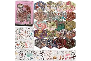 Afufu Naklejki z horrorem dla dorosłych i dzieci, 20 zestawów naklejek 3D, scena DIY, miniaturowy dom, wielokrotnego użytku, naklejka, książka, naklejka, sklep terapeutyczny, nietoksyczny, bezpieczny