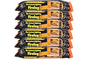 FLAMEFAST FIRELOGS MDL Instant Light Smokeless Fire Logs - Case of 12 Logs