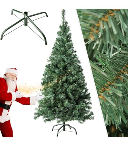 Avilia Albero di Natale Artificiale 150 cm con 438 rami con Base in Ferro e Innesto Facile | Decorazione Natalizia | Albero Natalizio per Interni ed Esterni, Verde