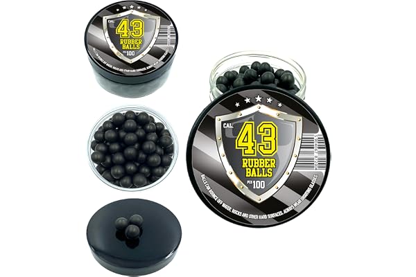 100 x Hard Rubber Balls Paintballs Reballs 43 Cal. T4E RAM Shooting Self Home Defense pour Le Pistolet Walther PPQ - M2 - T4E Cal. 43 (E580)
