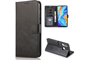 CTIUYA Custodia per Huawei P30 Lite, Cover Flip Case in Pelle Custodia Portafoglio con Porta Carte Magnetica Antiurto Protettiva Completa a Libro Cuoio Custodia per Huawei P30 Lite,Nero