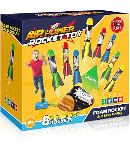Set De 8 Fusées En Mousse De Rechange Pour Lanceur à Pied – Autocollants Espace, Compatibles Anginne/HappyGoLucky/DejaNard, Pour Enfants De 3 à 12 Ans