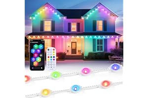 ‎GLOBALINK GlobaLink Oświetlenie zewnętrzne 15 m, 30 diod LED, inteligentne oświetlenie RGB, wodoszczelny, łańcuch świetlny do oświetlenia bożonarodzeniowego, na imprezę, do codziennej dekoracji