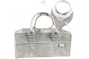 Azaya Ruby Nappy Caddy Organiser, Newborn Essentials, Baby Shower gifts for mum, baby boy, baby girl. New Born accessories for baby. Child toys organiser for bedroom